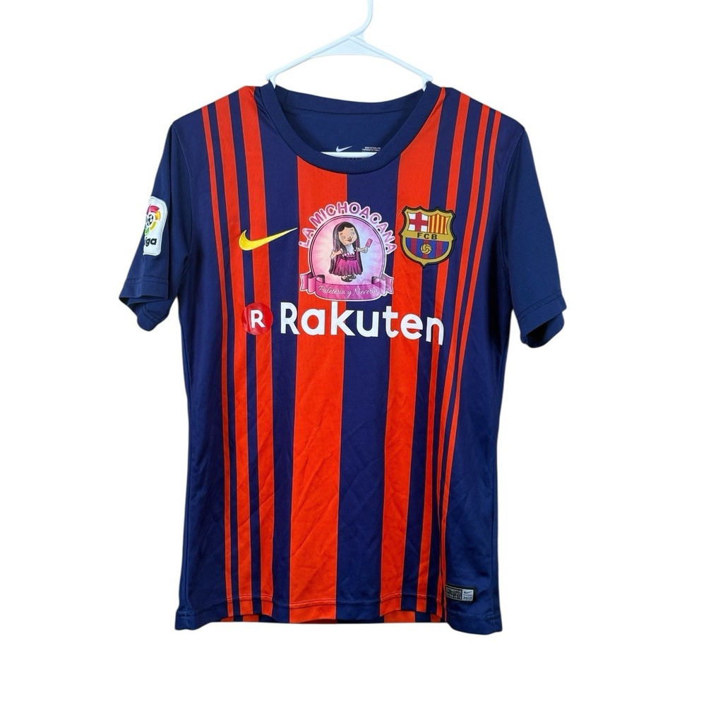 Nike Barcelona‎ Jersey 2017/2018 Home Size Small La Michoacana EUC #15